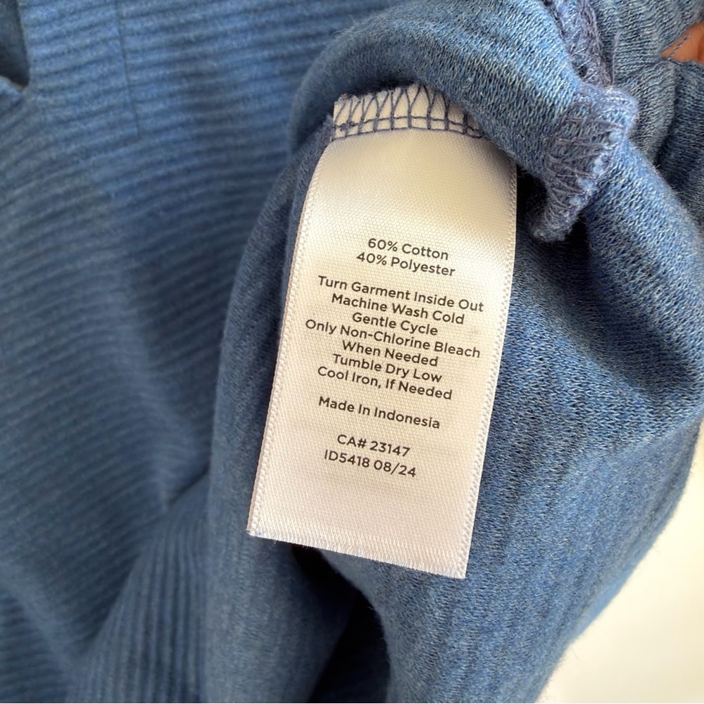 Talbots Ribbed Polo V-Neck Sweater Small Cornflower Blue Cotton Preppy Knit - Picture 13 of 14